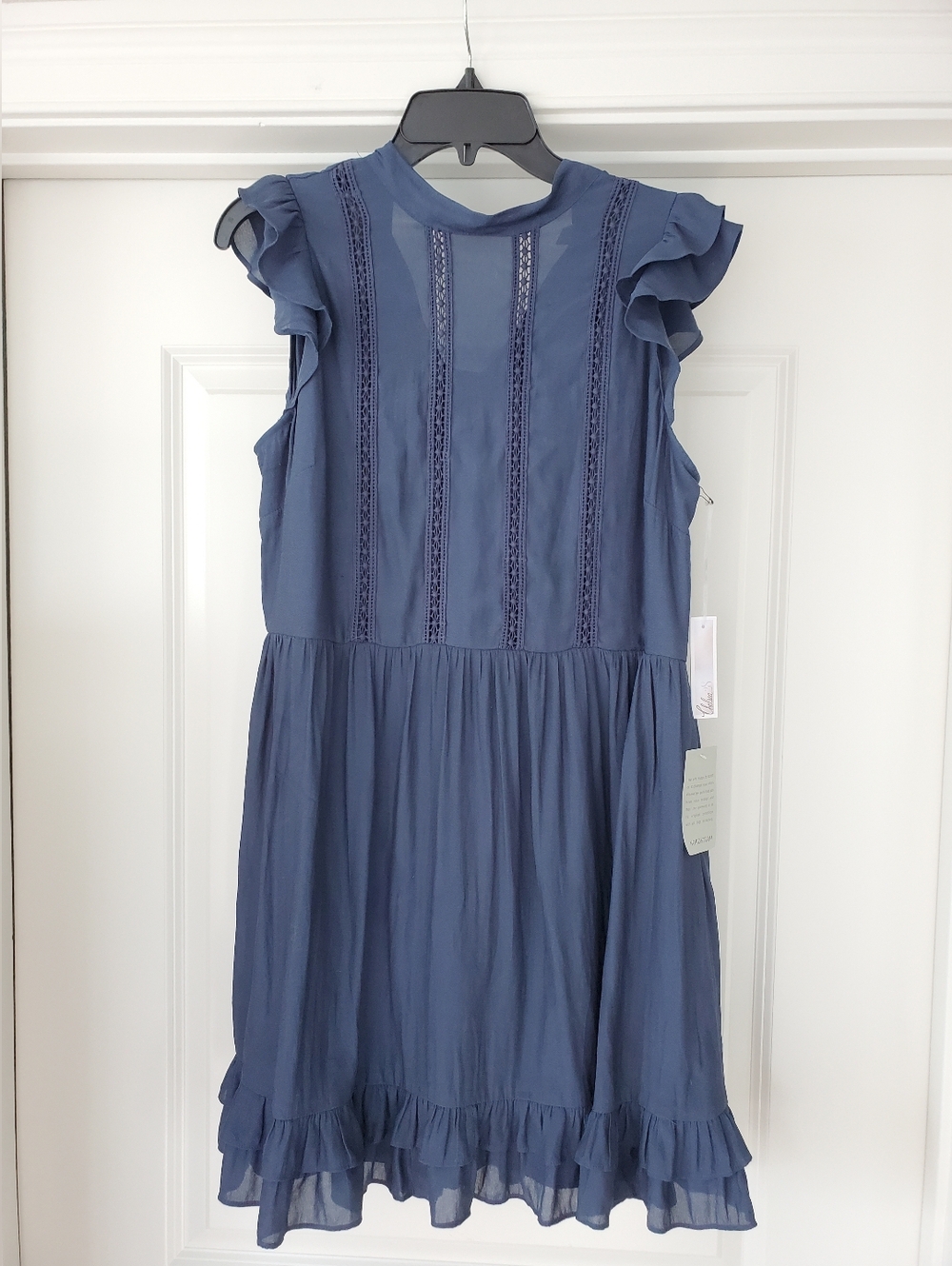 Chelsea 28 Dark Blue Knee-Length Dress With Tie Up Back NWT